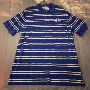 Striped Polo Blue White Large